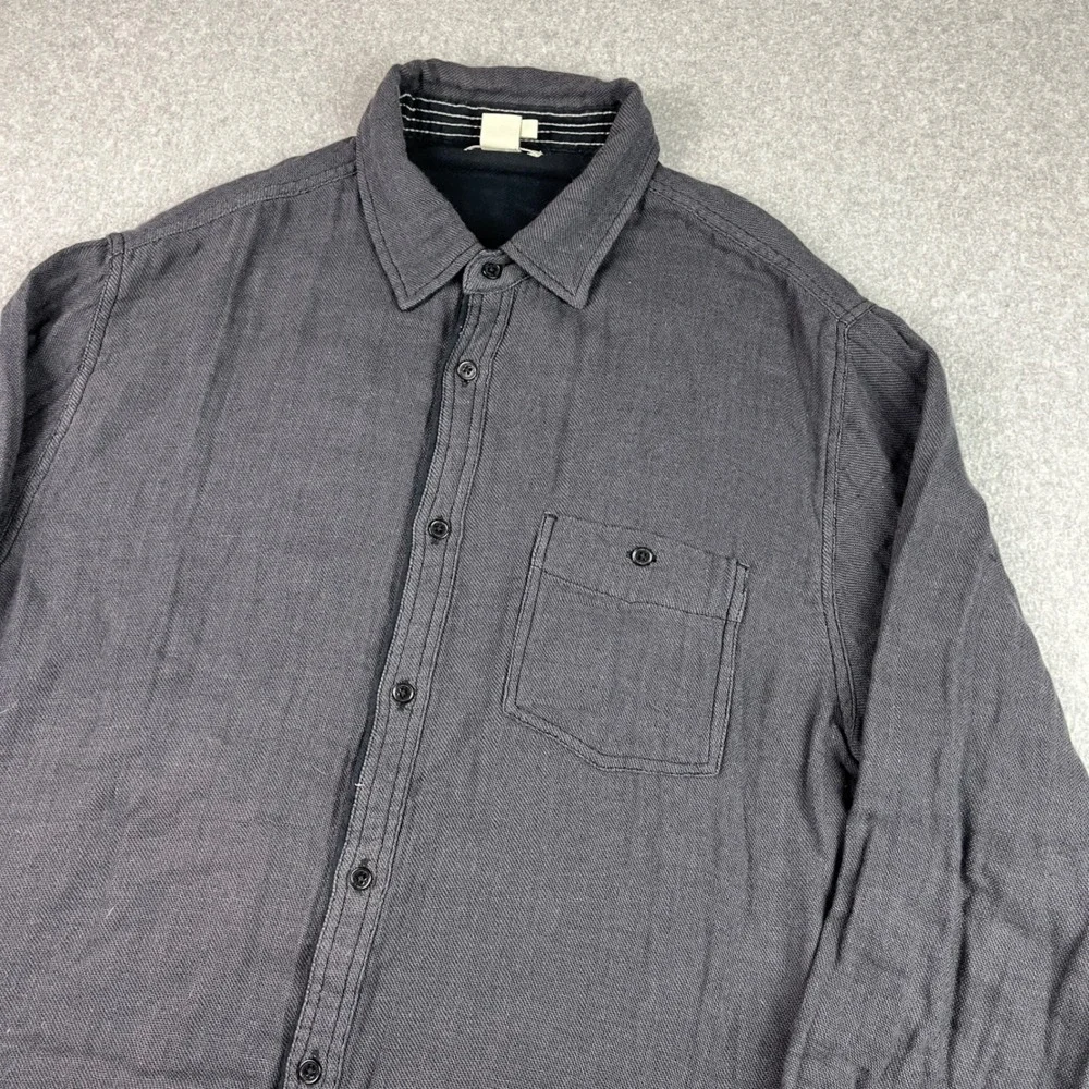 Carbon 2 Cobalt Button Down Shirt Mens Large Gray Cotton Long Sleeve 133305